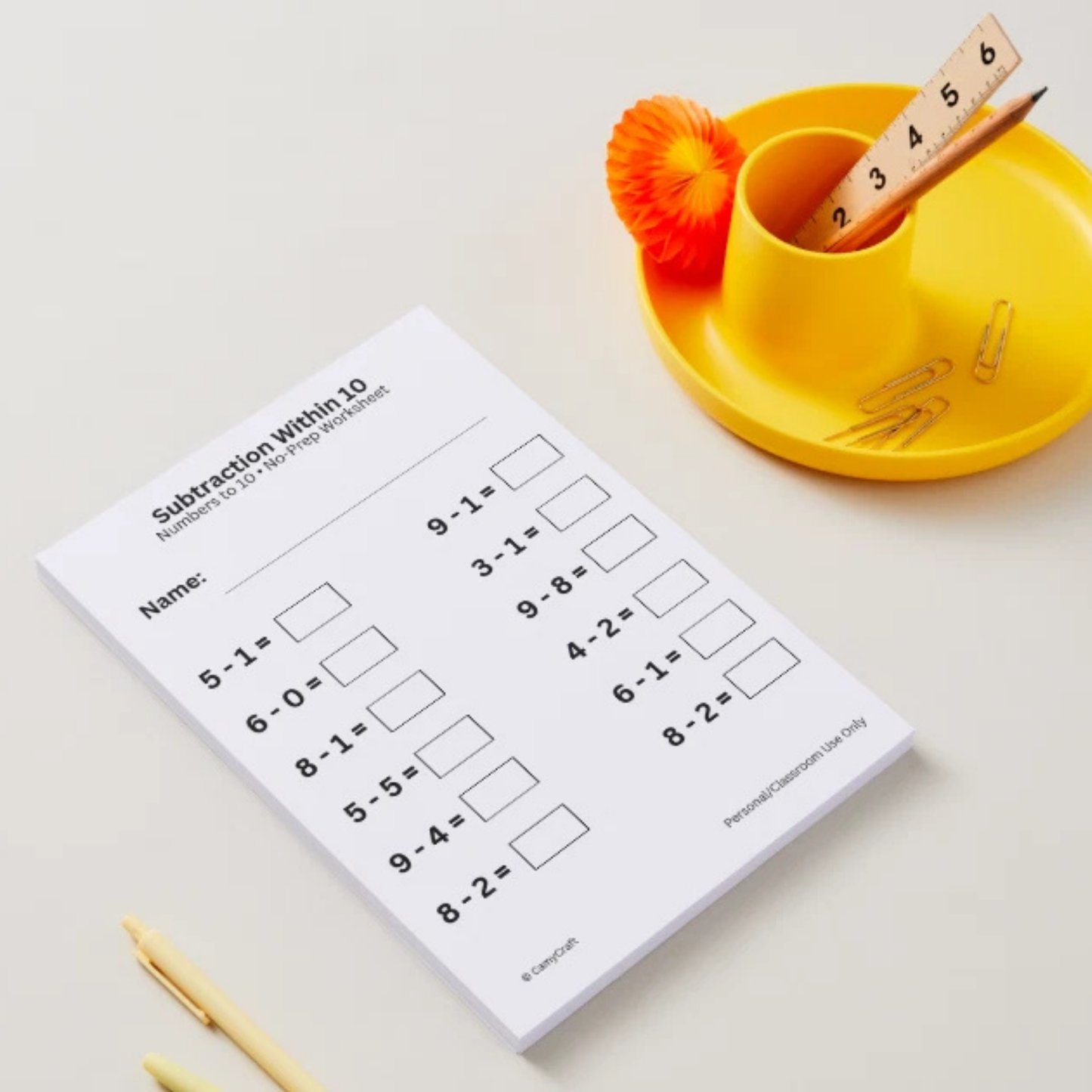 Subtraction Within 10 Worksheets PDF | 10 Printable Pages | Kindergarten & Year 1