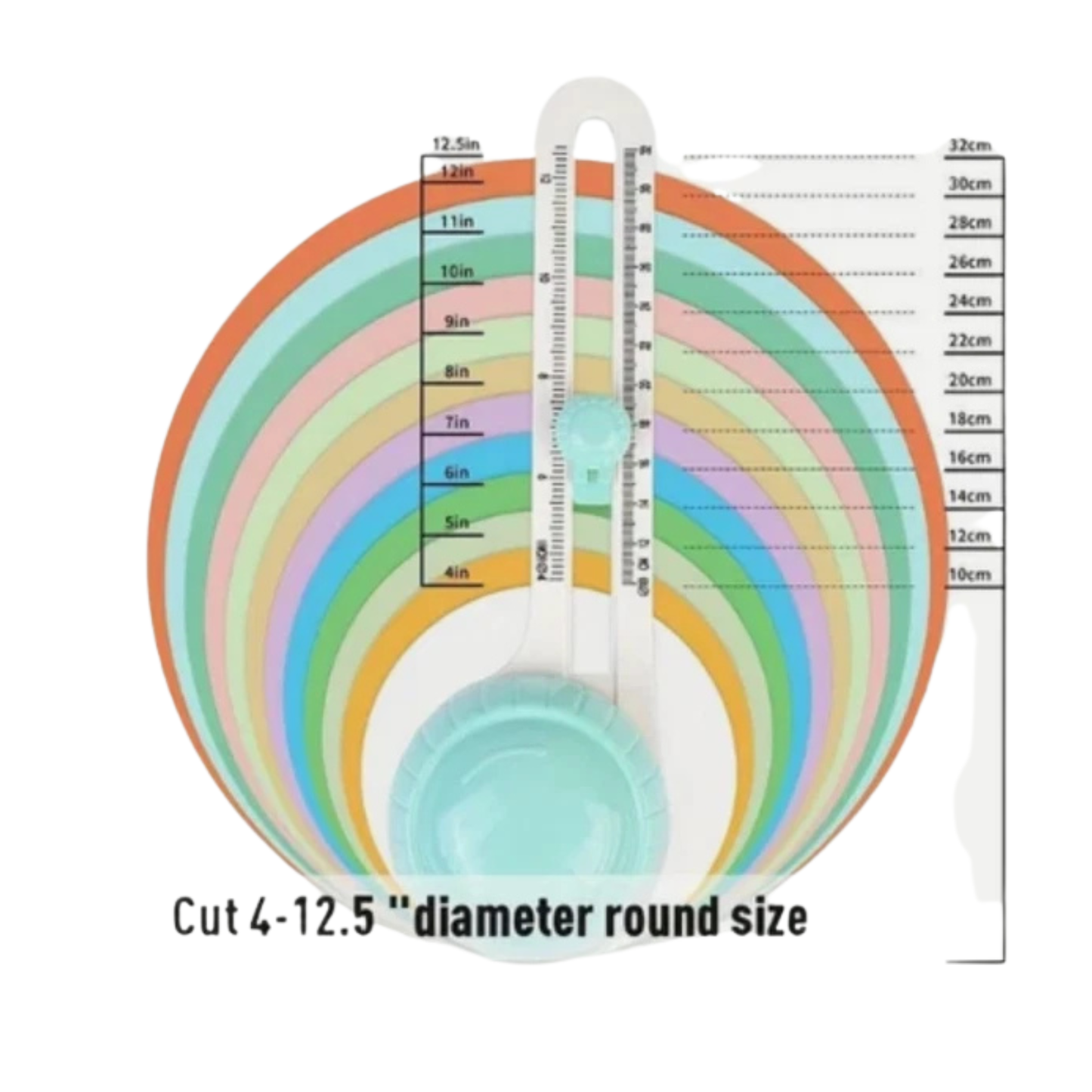 Circle Paper Cutter - Rotary Circle Cutter for Paper Crafts | Adjustable 4-12.5" | Multicolor