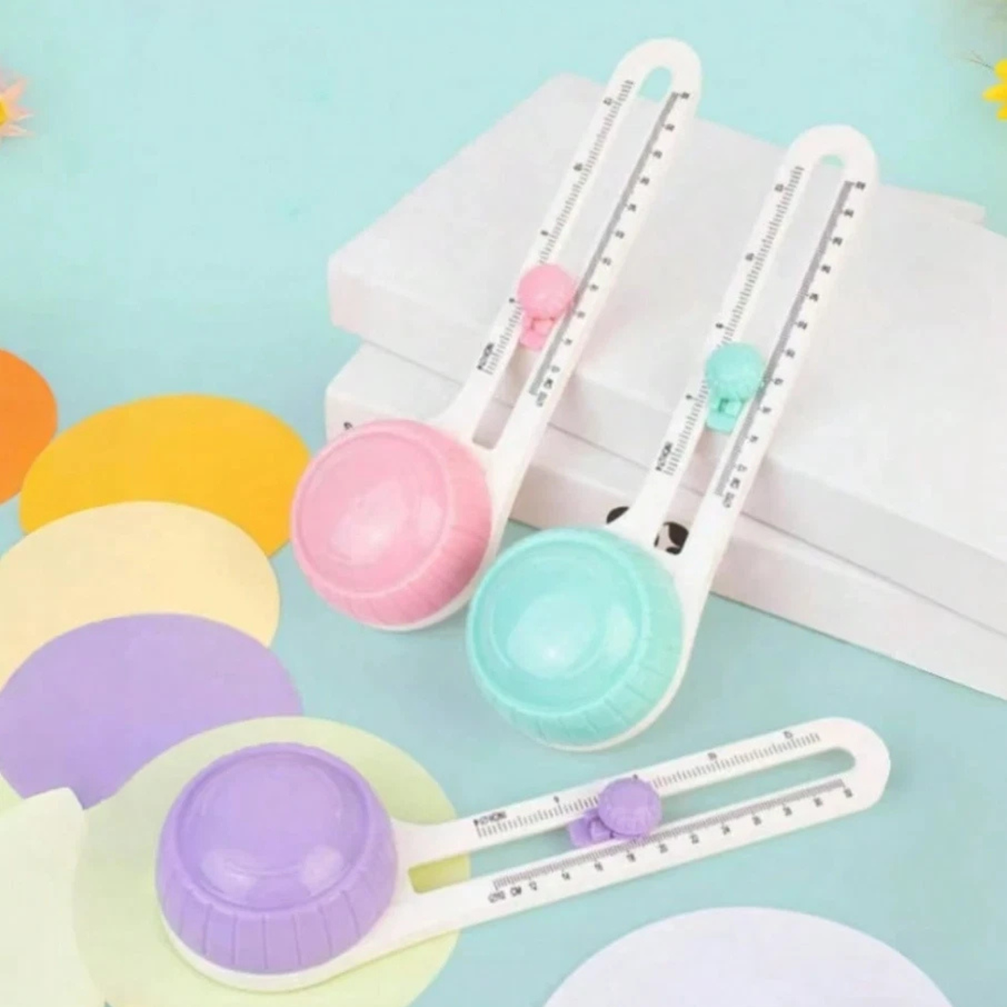 Circle Paper Cutter - Rotary Circle Cutter for Paper Crafts | Adjustable 4-12.5" | Multicolor