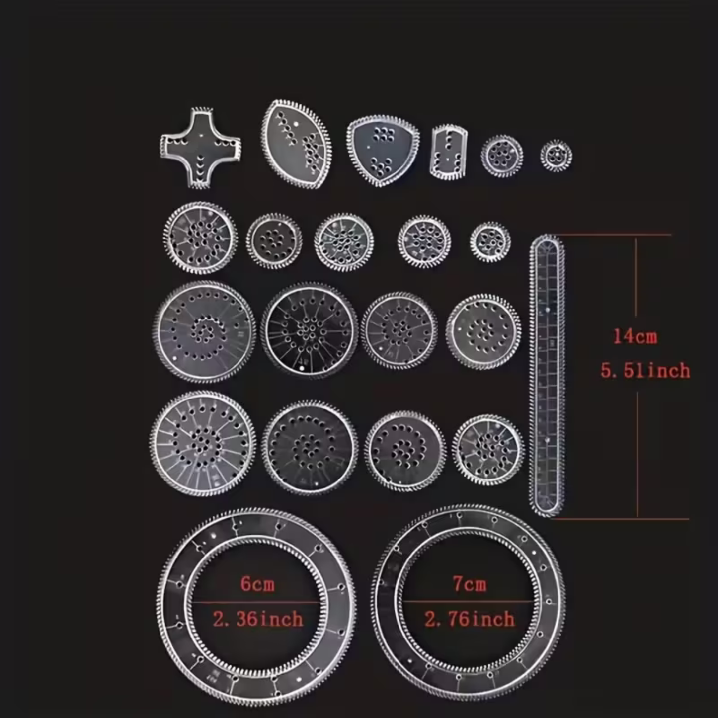 22pcs Multifunctional Geometric Drawing Ruler Set | Spiral Template | Magic Drawing Tool