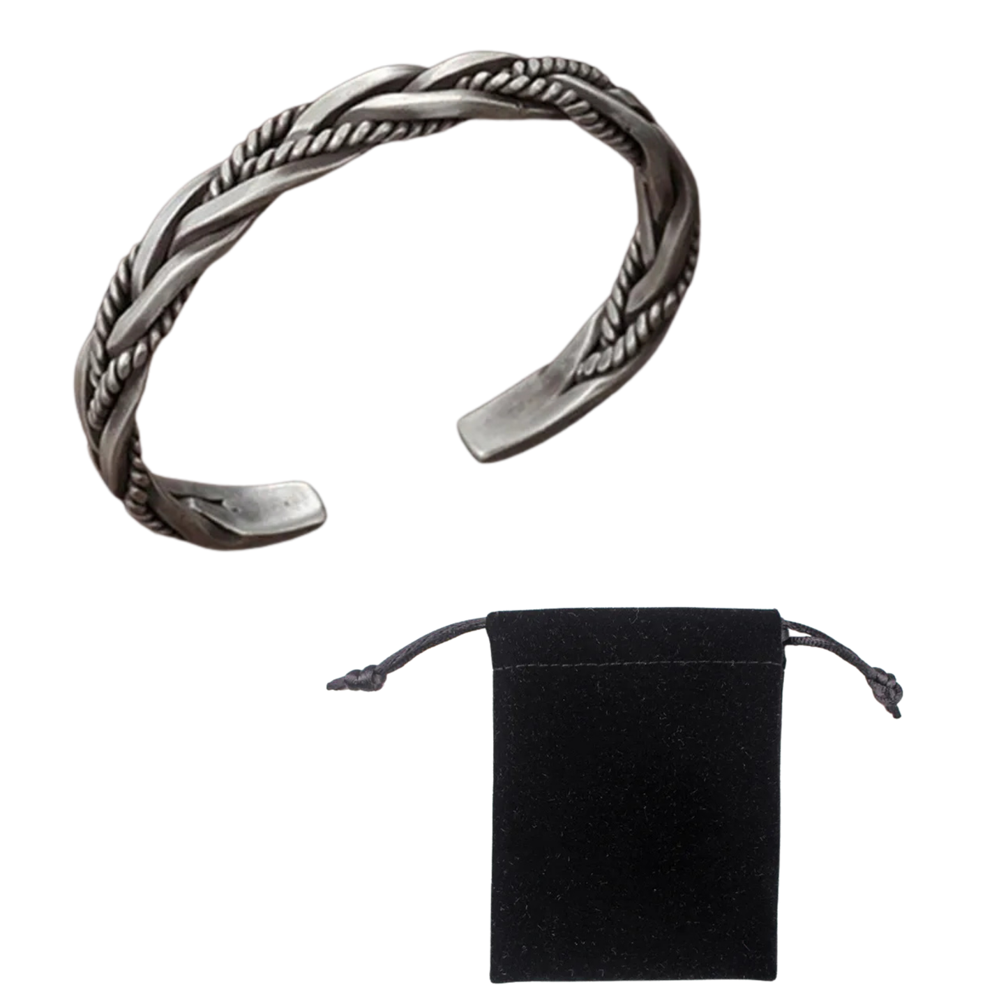 Mens Copper Cuff Bracelet 925 Silver Plated | Vintage Twisted Rope Design